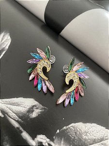BRINCO PEDRARIA COM STRASS - COLORIDO