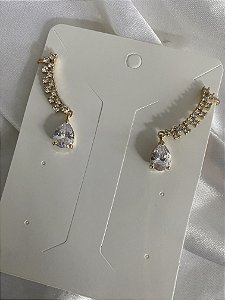 BRINCO EAR CUFF COM PINGENTE GOTA- DOURADO