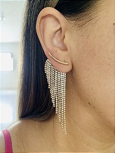 BRINCO STRASS FRANJINHA DEGRADÊ- DOURADO