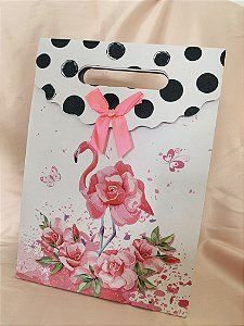 EMBALAGEM PRESENTEAVEL FLAMINGO- TAM 19,5x8,5x27cm