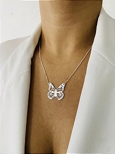 COLAR BORBOLETA- PRATA 1000
