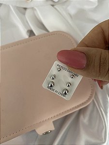 TRIO DE BRINCOS ESFERAS- PRATEADAS