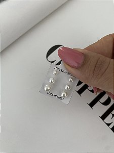 TRIO DE BRINCOS PÉROLA