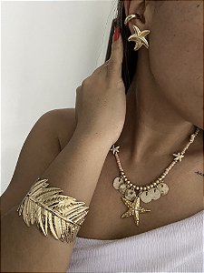 BRACELETE FOLHA DOURADA