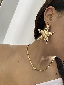 BRINCOS BIG ESTRELA DO MAR- DOURADO