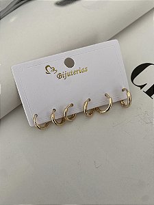 TRIO DE ARGOLINHAS DOURADAS