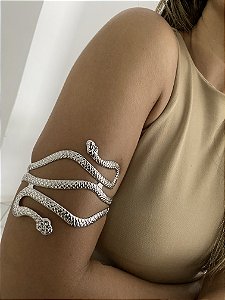 BRACELETE ANTEBRAÇO COBRA PRATEADA