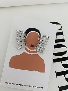BRINCOS EAR CUFF COM ZIRCÔNIAS- PRATEADO