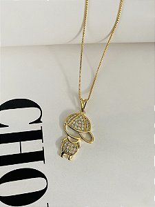 COLAR FILHO TODO EM ZIRCÔNIAS CRAVEJADO