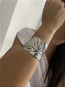 BRACELETE MAXI FOLHA - PRATEADO