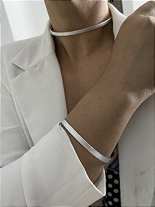 MIX GARGANTILHA ARO + BRACELETE- PRATEADO