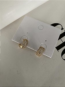 ARGOLA ZIRCÔNIAS DOURADA