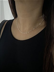 CHOKER ELOS CORAÇÕES - PRATEADA