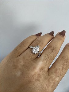 ANEL GOTA ZIRCÔNIAS- PRATEADO- TAM18