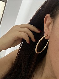 ARGOLA STRASS DOURADA