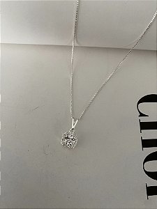 COLAR PONTO DE LUZ ZIRCÔNIA- PRATA