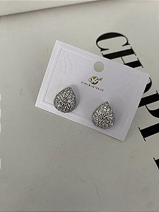 BRINCOS GOTA ZIRCÔNIAS- PRATEADO