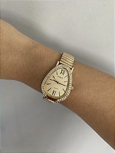 RELÓGIO ELÁSTICO COBRA- DOURADO-