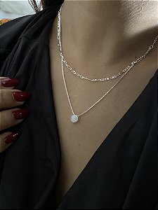 COLAR DUPLO COM PINGENTE MICRO ZIRCÔNIAS