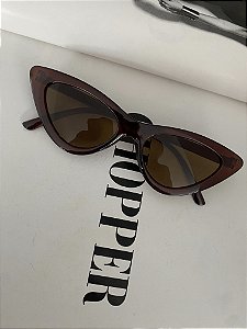 ÓCULOS DE SOL GATINHO- ESTILO VINTAGE- MARROM