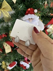 BRINCOS ARGOLA GOTA- ZIRCÔNIAS