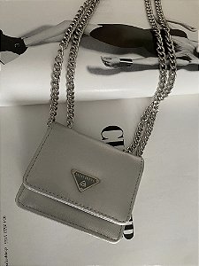 MINI BAG COM CORRENTE- PRATA