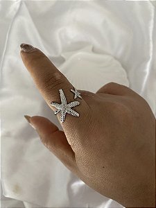 ANEL REGULÁVEL ESTRELAS DO MAR- AÇO INOX