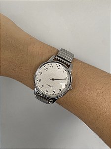 RELÓGIO ANALÓGICO TAMANHO MAIOR - PRATEADO