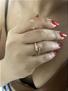 ANEL COBRA CRAVEJADO- REGULÁVEL- DOURADO