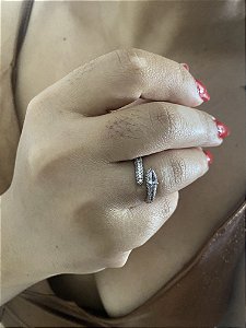 ANEL COBRA CRAVEJADO- REGULÁVEL - PRATEADO