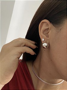 KIT 2 PARES DE BRINCOS- Prateado