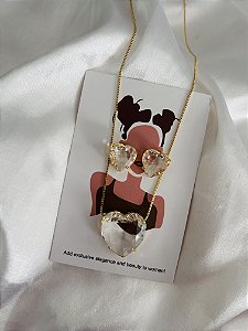 CONJUNTO CORAÇÃO DE CRISTAL