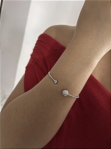 BRACELETE TORCIDO CRAVEJADO- PRATEADO