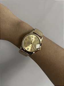 RELÓGIO ELÁSTICO TAMANHO MÉDIO- FUNDO DOURADO
