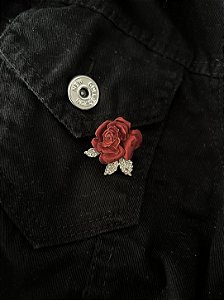 BROCHE FLOR COM STRASS