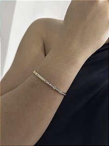 BRACELETE AÇO INOX COM ZIRCÔNIAS