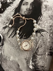RELÓGIO PULSEIRA COM PÉROLAS