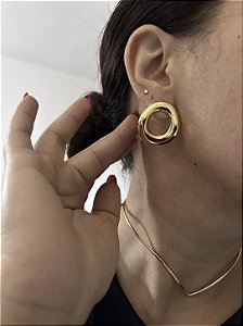 BRINCOS SOFISTIC EM AÇO INOX DOURADO