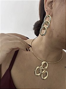 CONJUNTO MAJU COM PINGENTE REMOVÍVEL- DOURADO