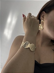 BRACELETE CONCHAS DOURADAS