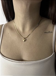 CHOKER FITA COM PINGENTE CORAÇÃO EM AÇO INOX
