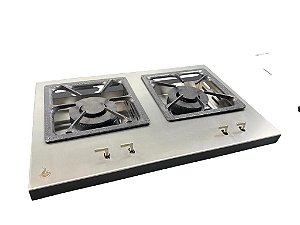 Bifeteira à gas de Embutir Dupla 72 cm em Inox 304 Queimador Industrial Duplo
