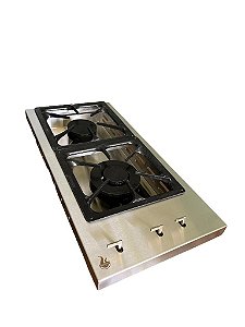 Bifeteira à gas de Embutir Dupla 36x74 cm em Inox 304 Queimador industrial