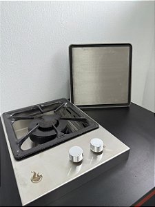 Combo Platinum:  Bifeteira de Embutir 32 cm modelo Platinum + Chapa em Ferro Fundido