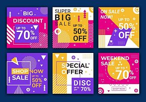 Conjunto de Tamplates redes sociais