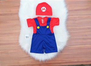 Roupa Fantasia Bebe Menino Super Mario Bros Mesversario