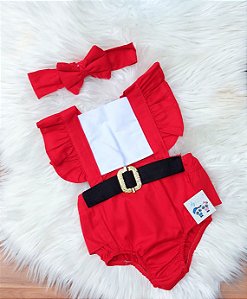 Romper Natal Luxo Com Bebe Menina C Detalhes C Tiara
