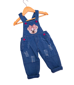 Jardineira Jeans Ursinha