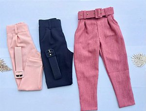 Calça alfaiataria menina com cinto