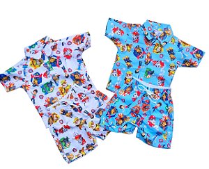 Conjunto mauricinho menino temático patrulha canina